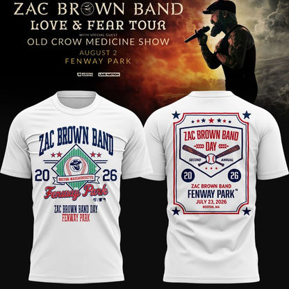 2. Zac Brown Band x Boston Red Sox Fenway Park - Love & Fear Tour White Tee