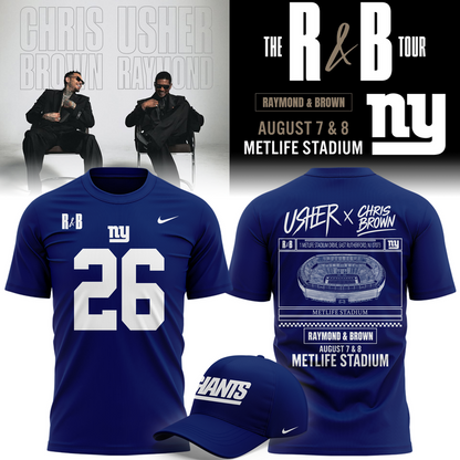 Limited Edition New York Giants x Usher & Chris Brown 2026 T-shirt