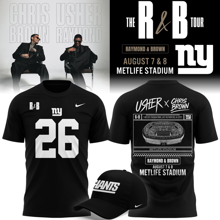 Limited Edition New York Giants x Usher & Chris Brown 2026 T-shirt