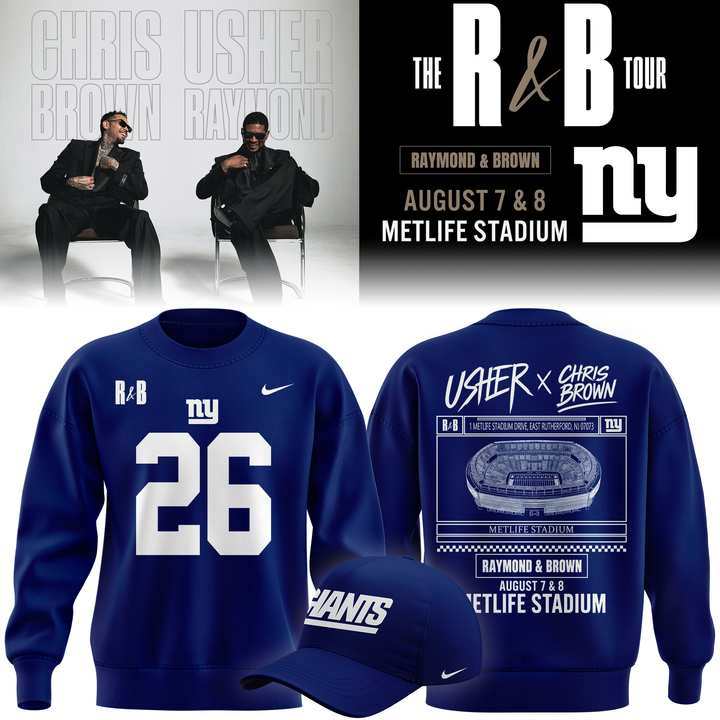 Limited Edition New York Giants x Usher & Chris Brown 2026 Sweatshirt