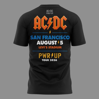 01. Newest Shirt AC/DC - San Francisco, CA Event Shirt - Power Up Tour 2026 T-Shirt