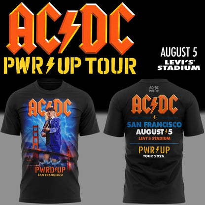01. Newest Shirt AC/DC - San Francisco, CA Event Shirt - Power Up Tour 2026 T-Shirt