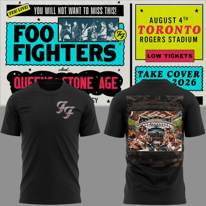 03. Newest Shirt Foo Fighters - Toronto, ON Event Shirt - TAKE COVER TOUR 2026 T-Shirt
