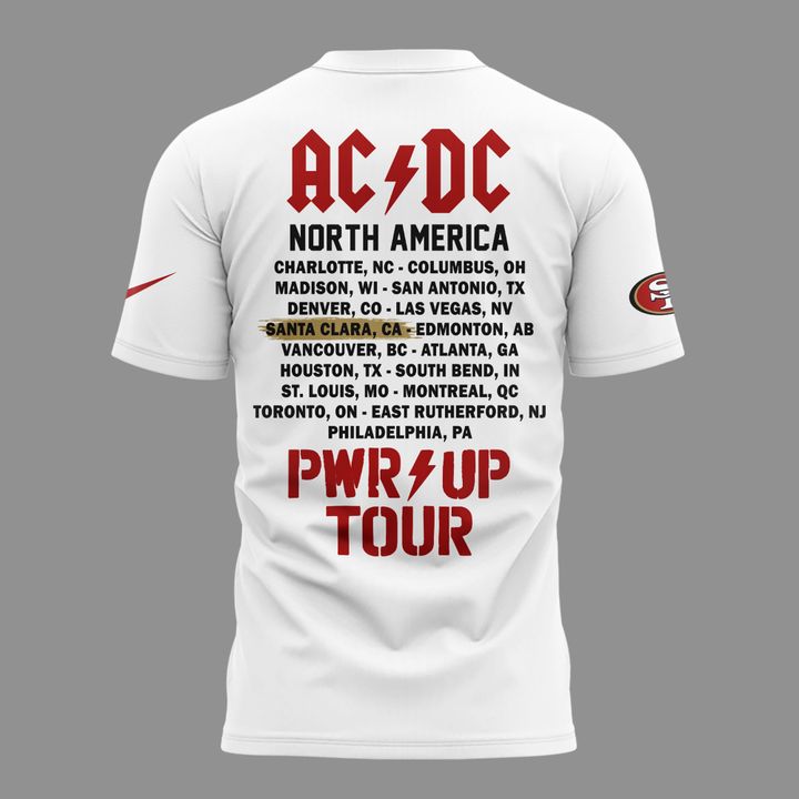01.16. White Shirt AC/DC x San Francisco 49ers - Power Up Tour 2026 T-Shirt