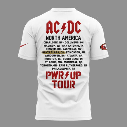 01.16. White Shirt AC/DC x San Francisco 49ers - Power Up Tour 2026 T-Shirt