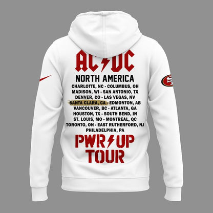 04.2. White Hoodie AC/DC - North America Power Up Tour 2026 Hoodie