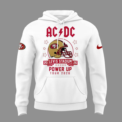 04.2. White Hoodie AC/DC - North America Power Up Tour 2026 Hoodie