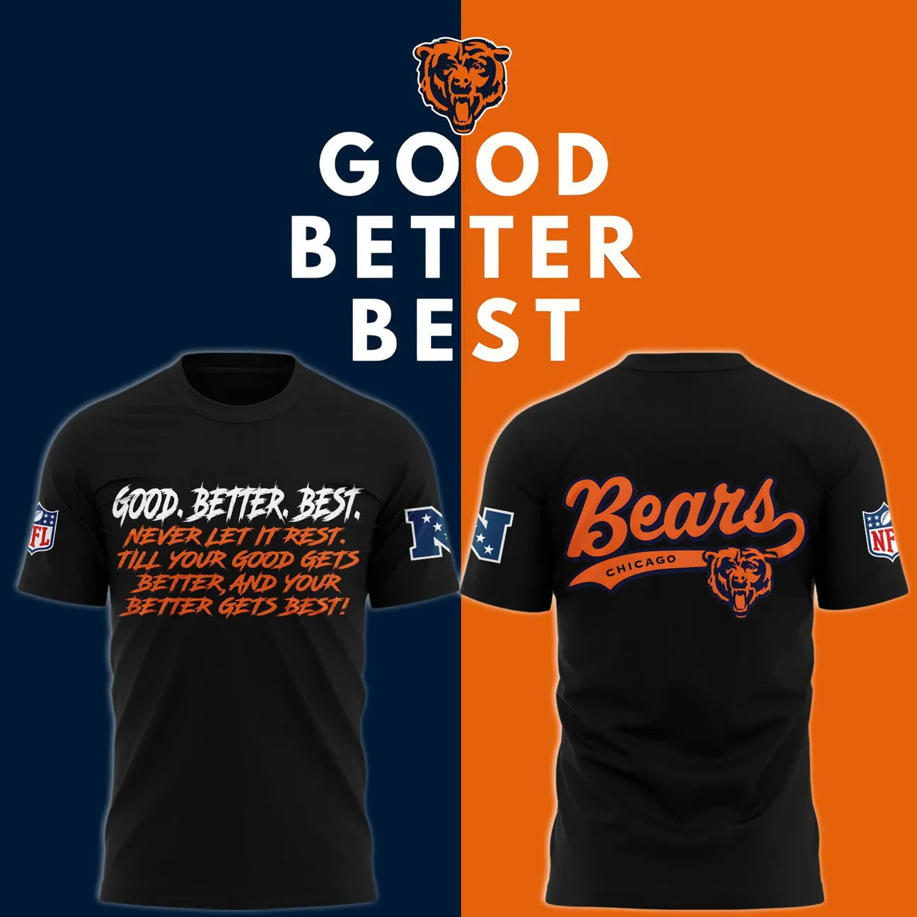 Chicago Bears GOOD. BETTER. BEST Limited T-shirt - Black