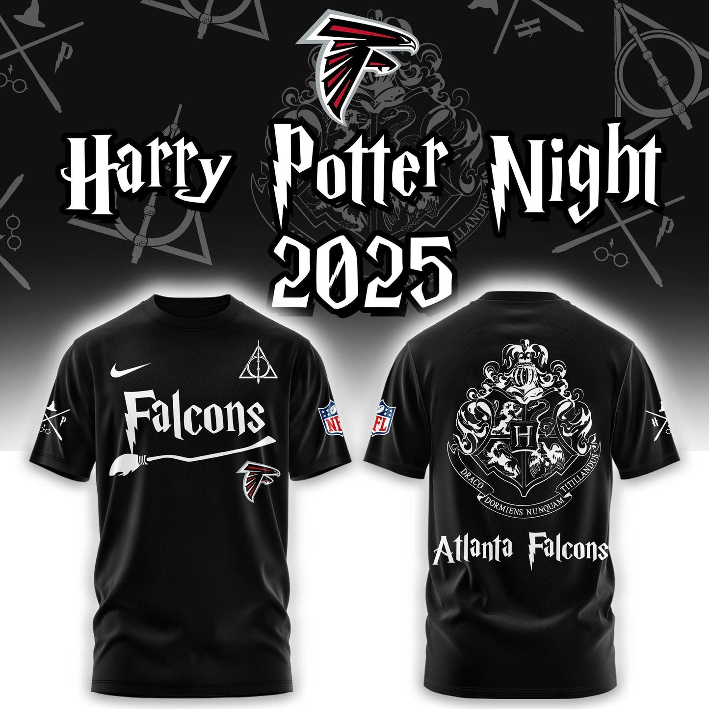 Atlanta Falcons Harry Potter 2025 Combo T-Shirt