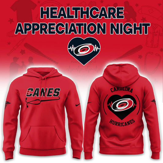 2026 Carolina Hurricanes Healthcare Appreciation Night Limited Edition Hoodie, Jogger And Cap Outfit Red