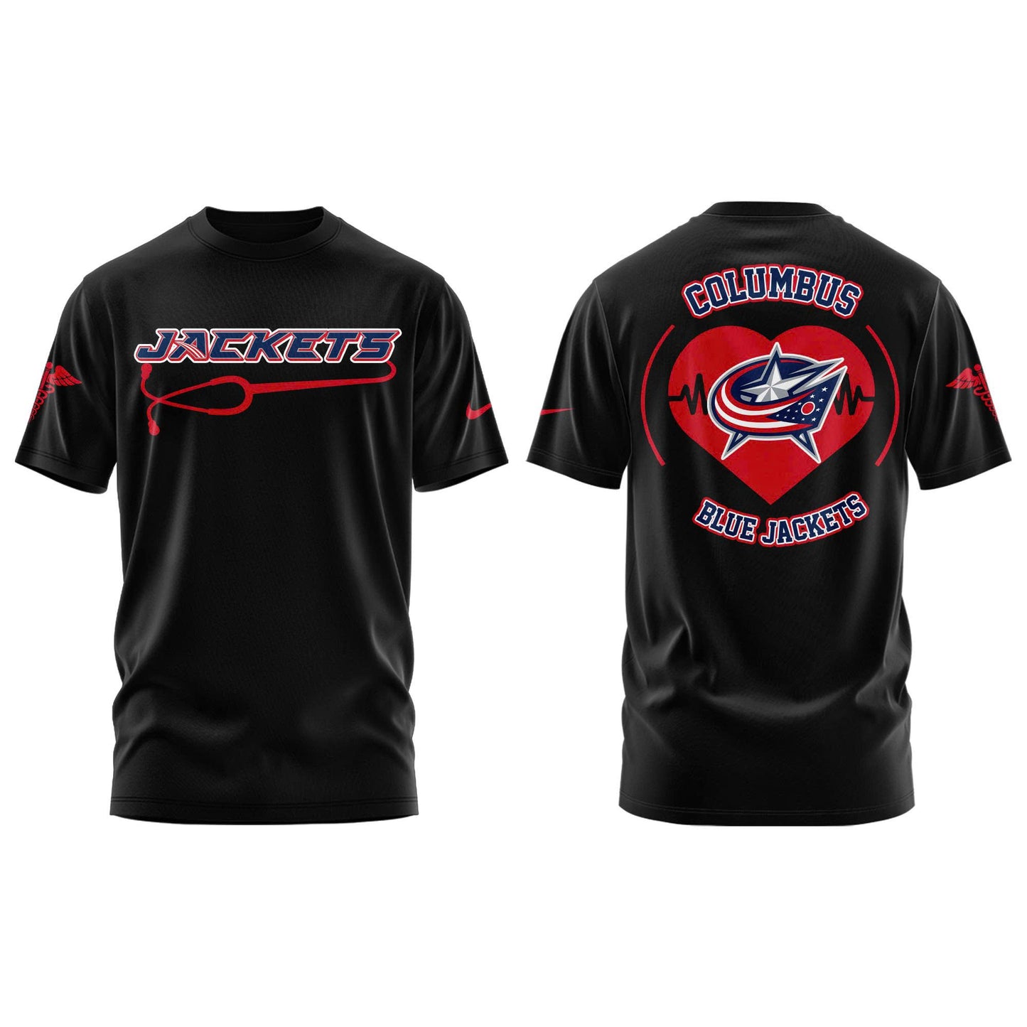2026 Columbus Blue Jackets Healthcare Appreciation Night Limited Edition T-Shirt, Jogger And Cap Outfit Black