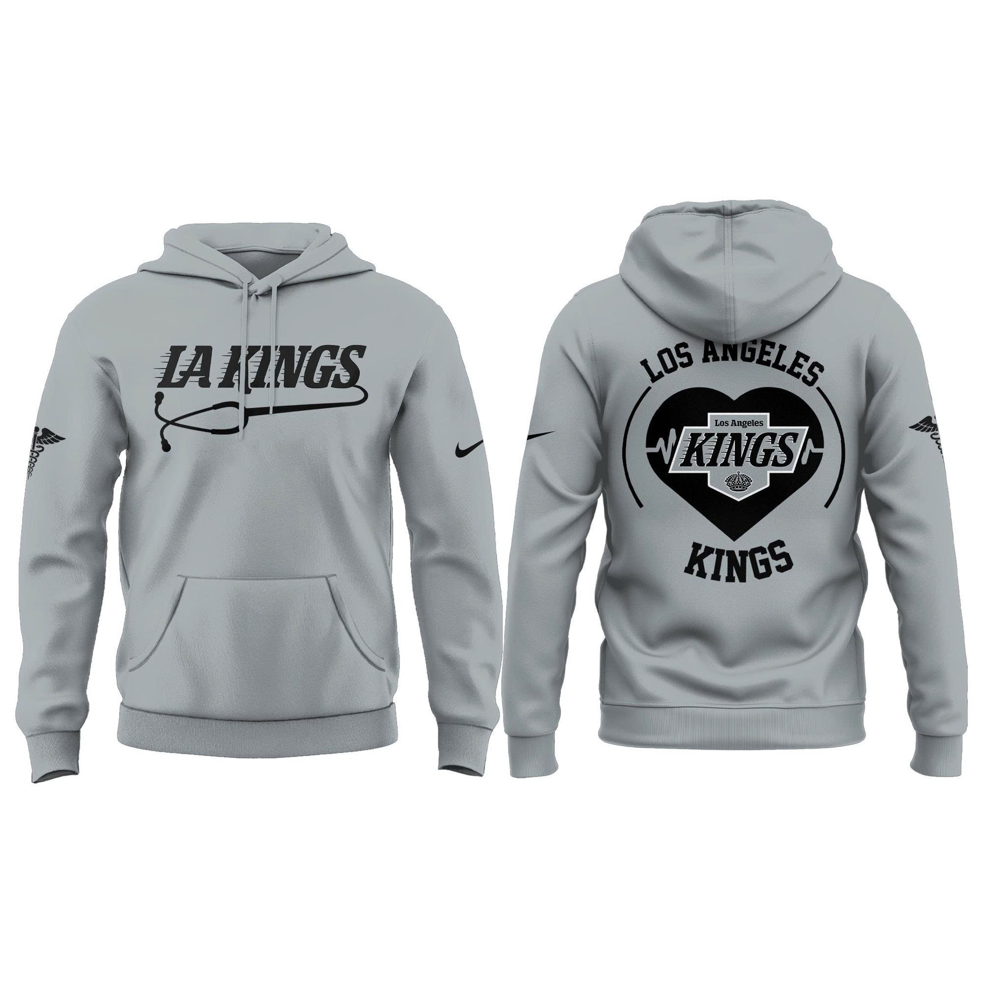2026 Los Angeles Kings Healthcare Appreciation Night Limited Edition Hoodie, Jogger And Cap Outfit Grey
