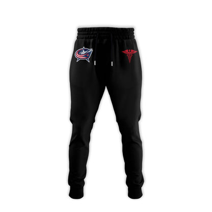 2026 Columbus Blue Jackets Healthcare Appreciation Night Limited Edition T-Shirt, Jogger And Cap Outfit Black