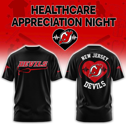 2026 New Jersey Devils Healthcare Appreciation Night Limited Edition T-Shirt, Jogger and Cap Outfit Black