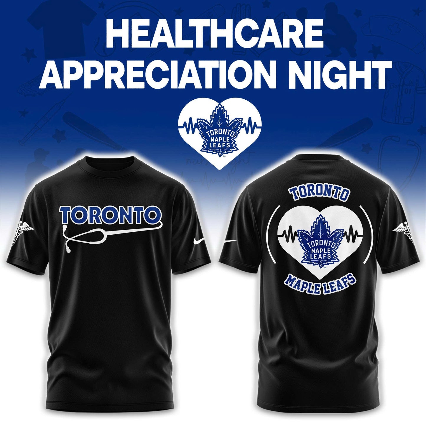 2026 Toronto Maple Leafs Healthcare Appreciation Night Limited Edition T-Shirt, Jogger And Cap Outfit Black