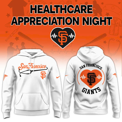 2026 San Francisco Giants Healthcare Appreciation Night Limited Edition Hoodie Jogger And Cap Outfit White