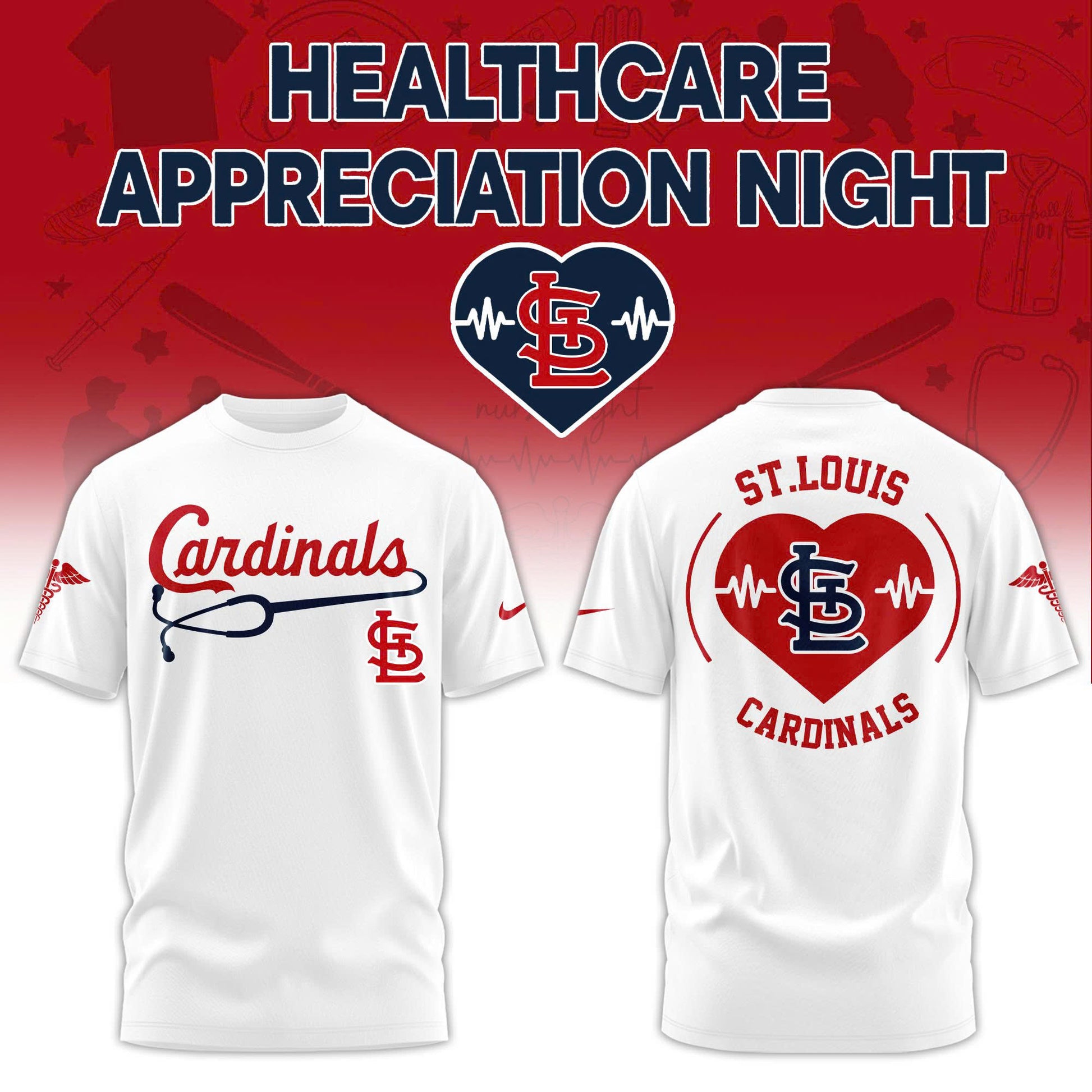 2026 St.Louis Cardinals Healthcare Appreciation Night Limited Edition T-Shirt Jogger And Cap Outfit