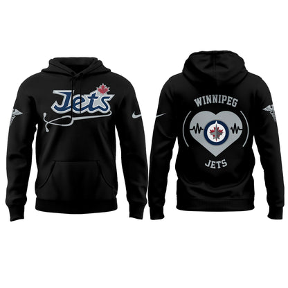 2026 Winnipeg Jets Healthcare Appreciation Night Limited Edition Hoodie, Jogger and Cap Outfit - Black