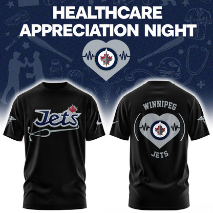 2026 Winnipeg Jets Healthcare Appreciation Night Limited Edition T-Shirt, Jogger and Cap Outfit - Black