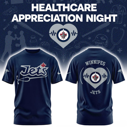 2026 Winnipeg Jets Healthcare Appreciation Night Limited Edition T-Shirt, Jogger and Cap Outfit - Navy Blue