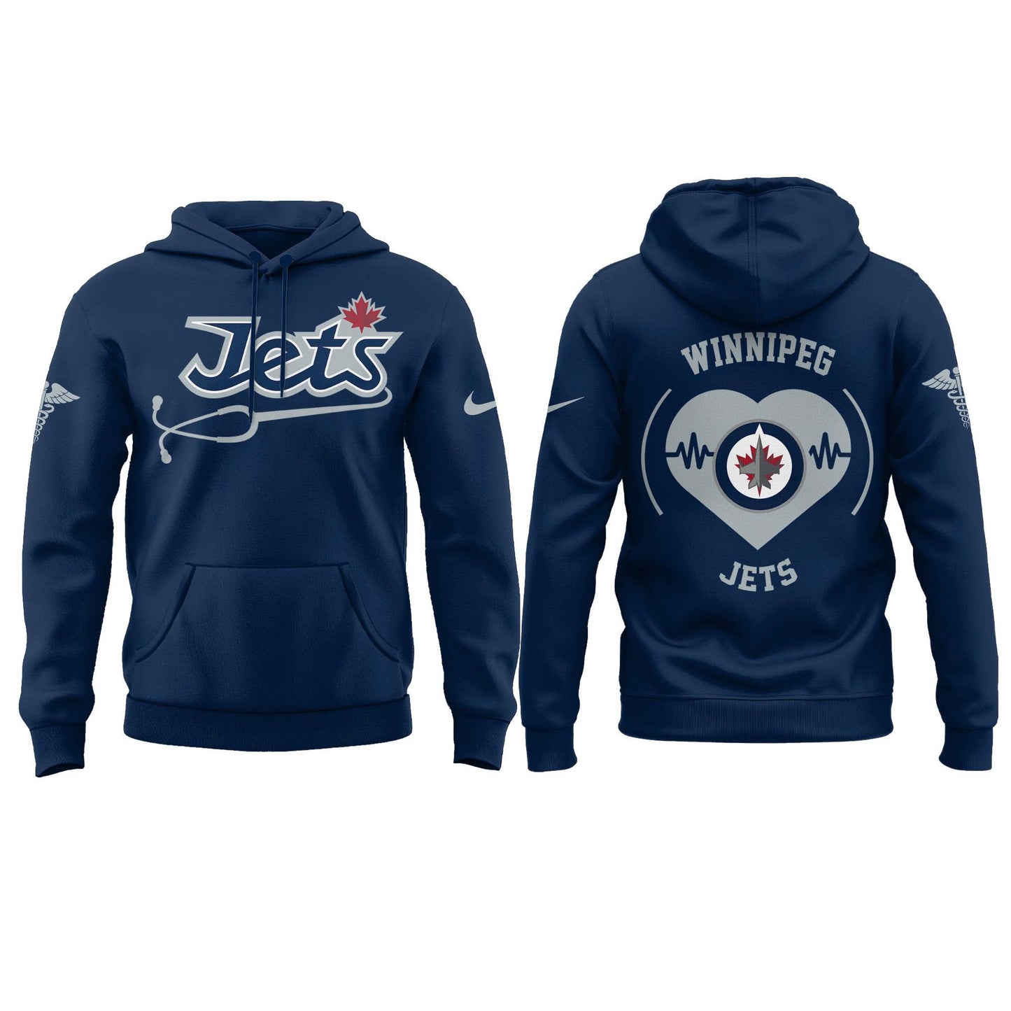 2026 Winnipeg Jets Healthcare Appreciation Night Limited Edition Hoodie, Jogger and Cap Outfit - Navy Blue
