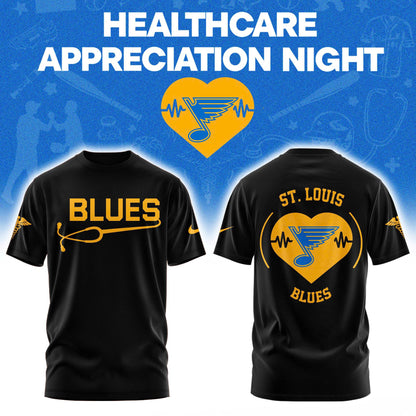 2026 St. Louis Blues Healthcare Appreciation Night Limited Edition T-Shirt , Jogger And Cap Outfit Black