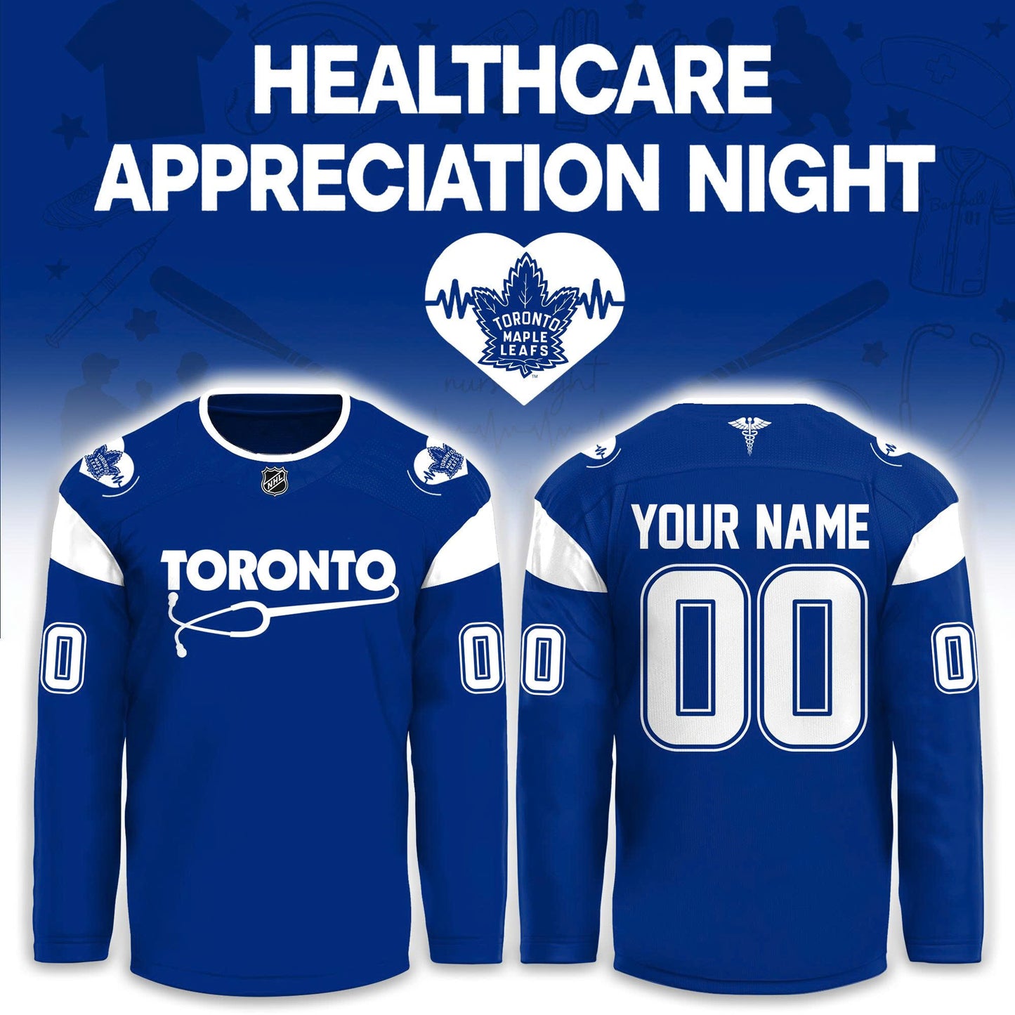 2026 Toronto Maple Leafs Healthcare Appreciation Night Hockey Limited Edition Jersey, Jogger And Cap Outfit