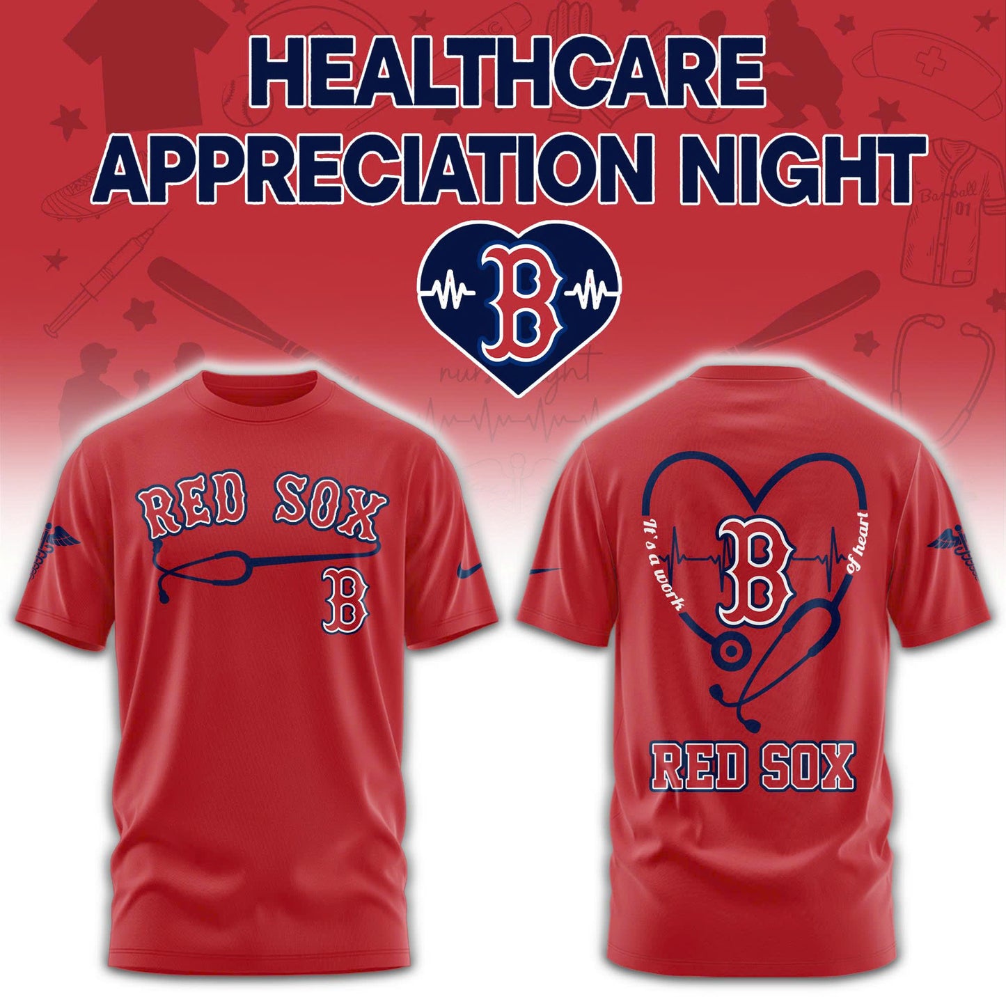 2026 Boston Red Sox Healthcare Appreciation Night Limited Edition T-Shirt Jogger And Cap Outfit Red